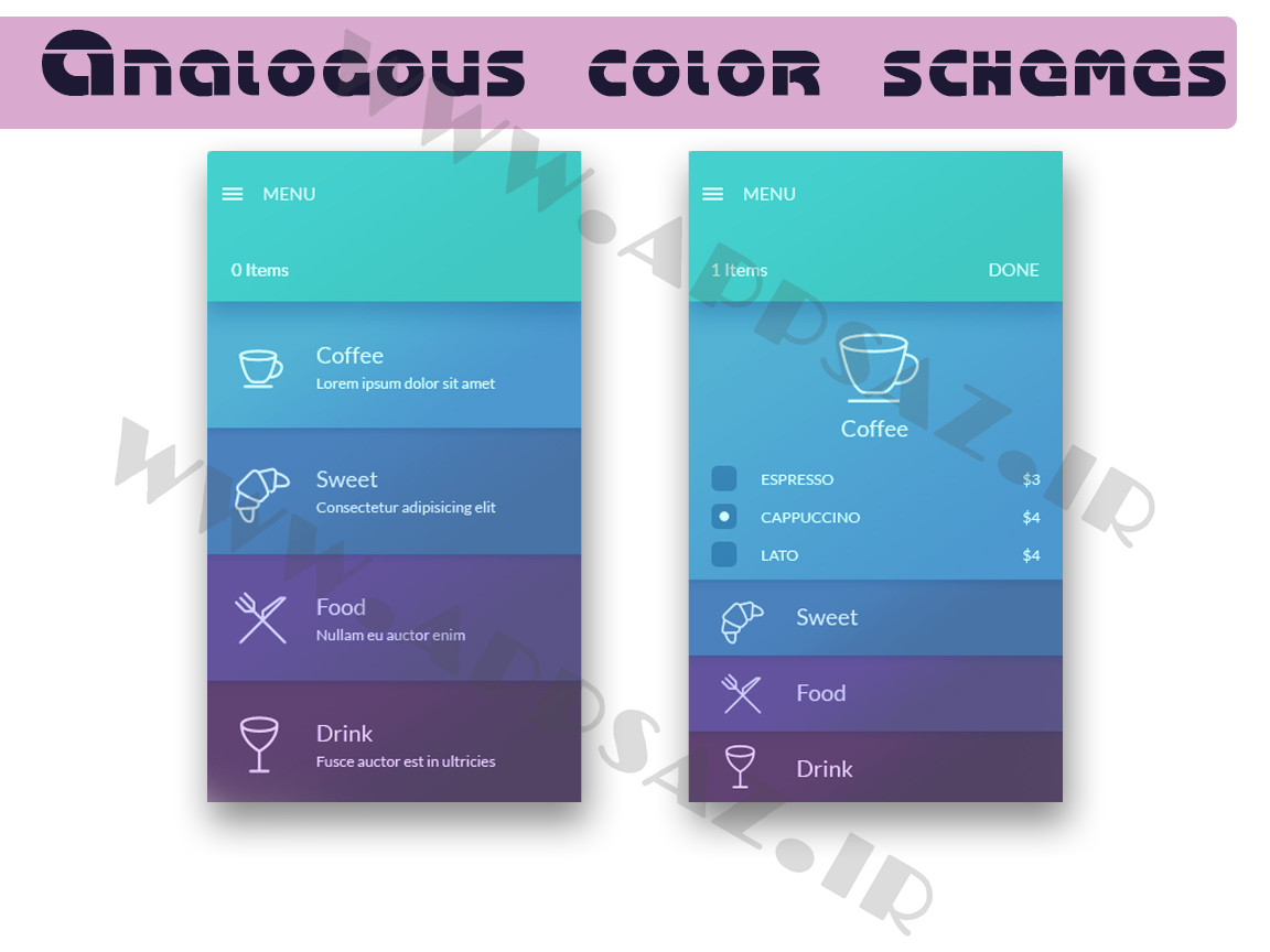 Analogous color - رنگ های متشابه